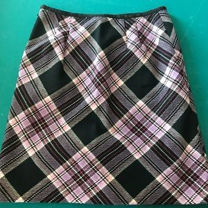Ann Taylor Loft wool blend plaid skirt size 4